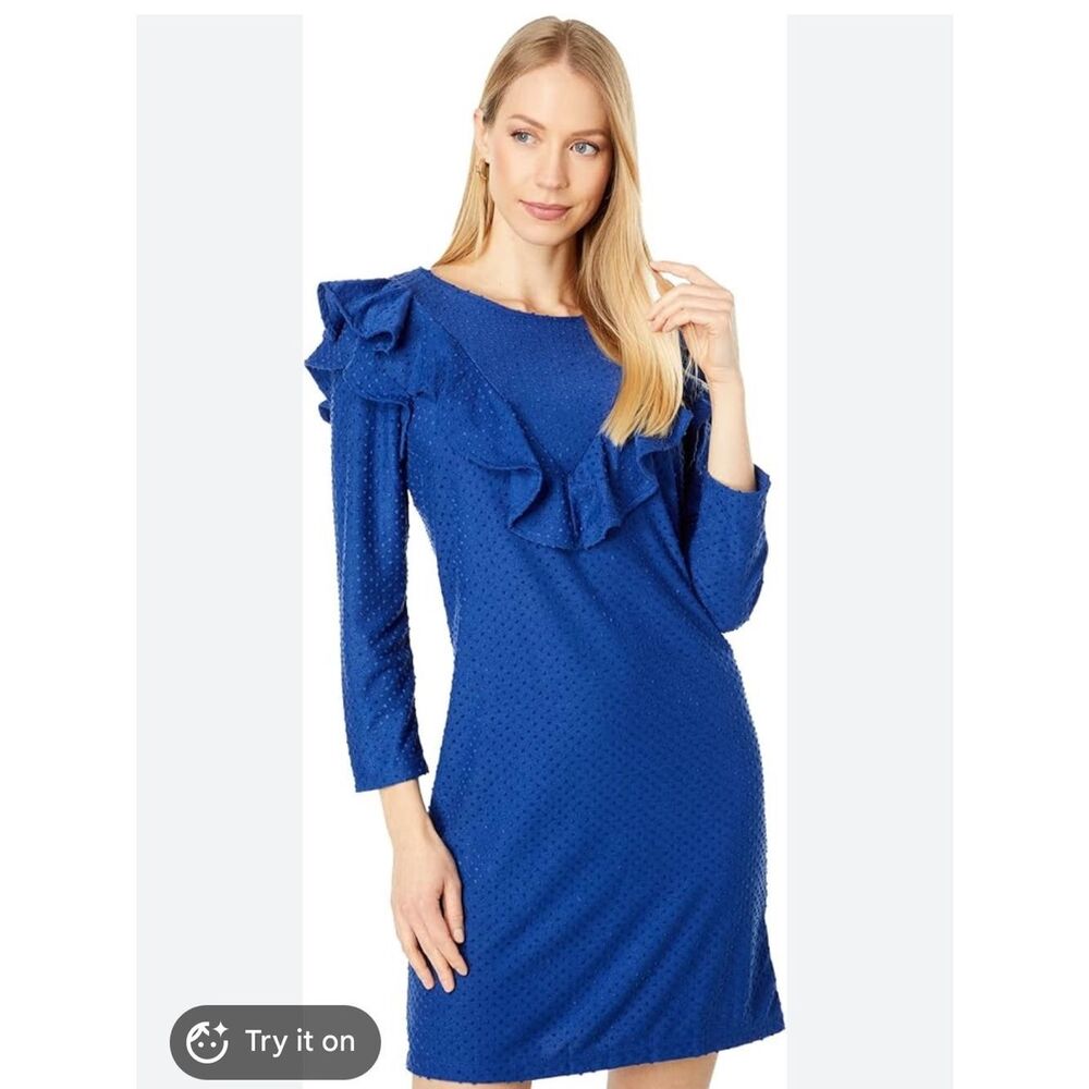 Lilly Pulitzer Blue Ruffle Mini Dress